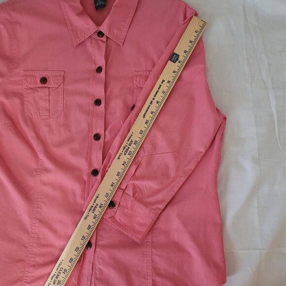 Pink Womens Button Shirt Van Heusen Size XL - Picture 15 of 15